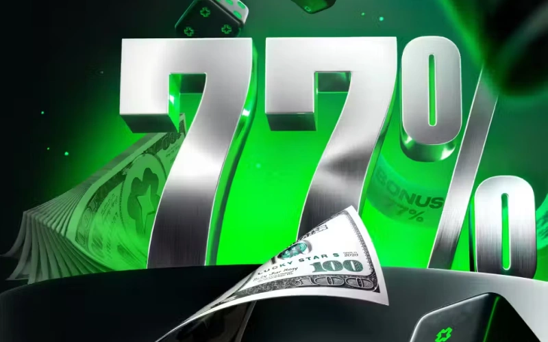 Get the exclusive 77% bonus for extra luck at the Lucky Star casino tables.