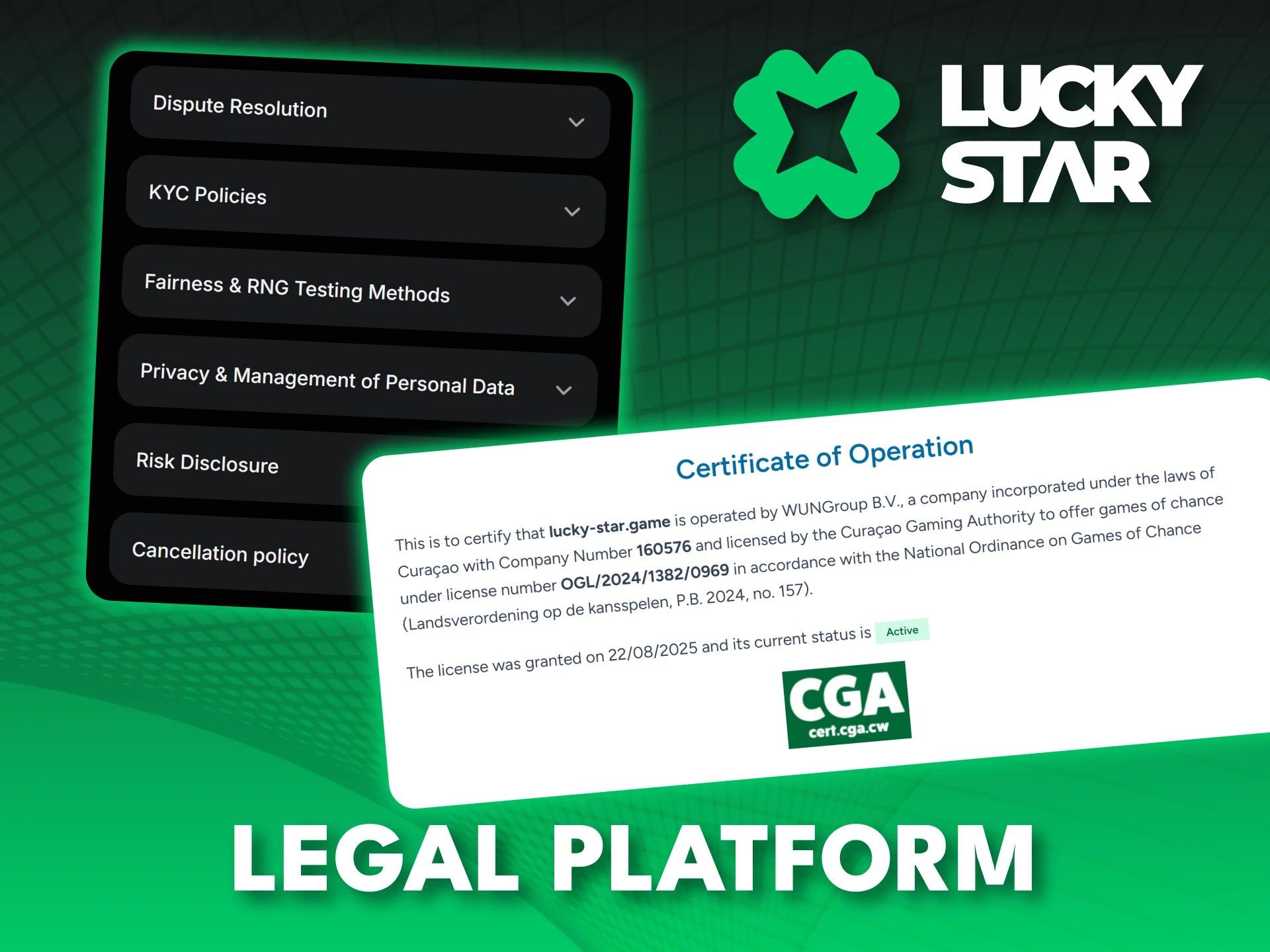 Discover the most secure and legal gaming platform - Lucky Star.