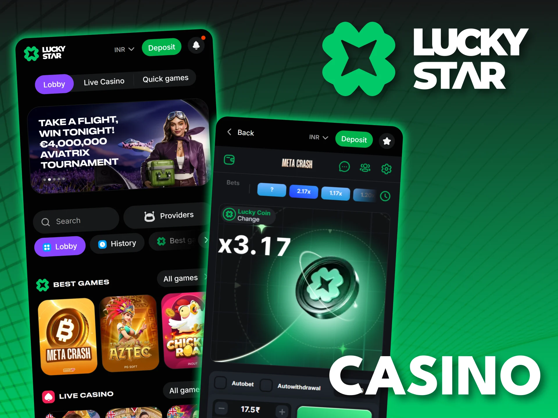 Launch the Lucky Star app and start your casino adventure now.