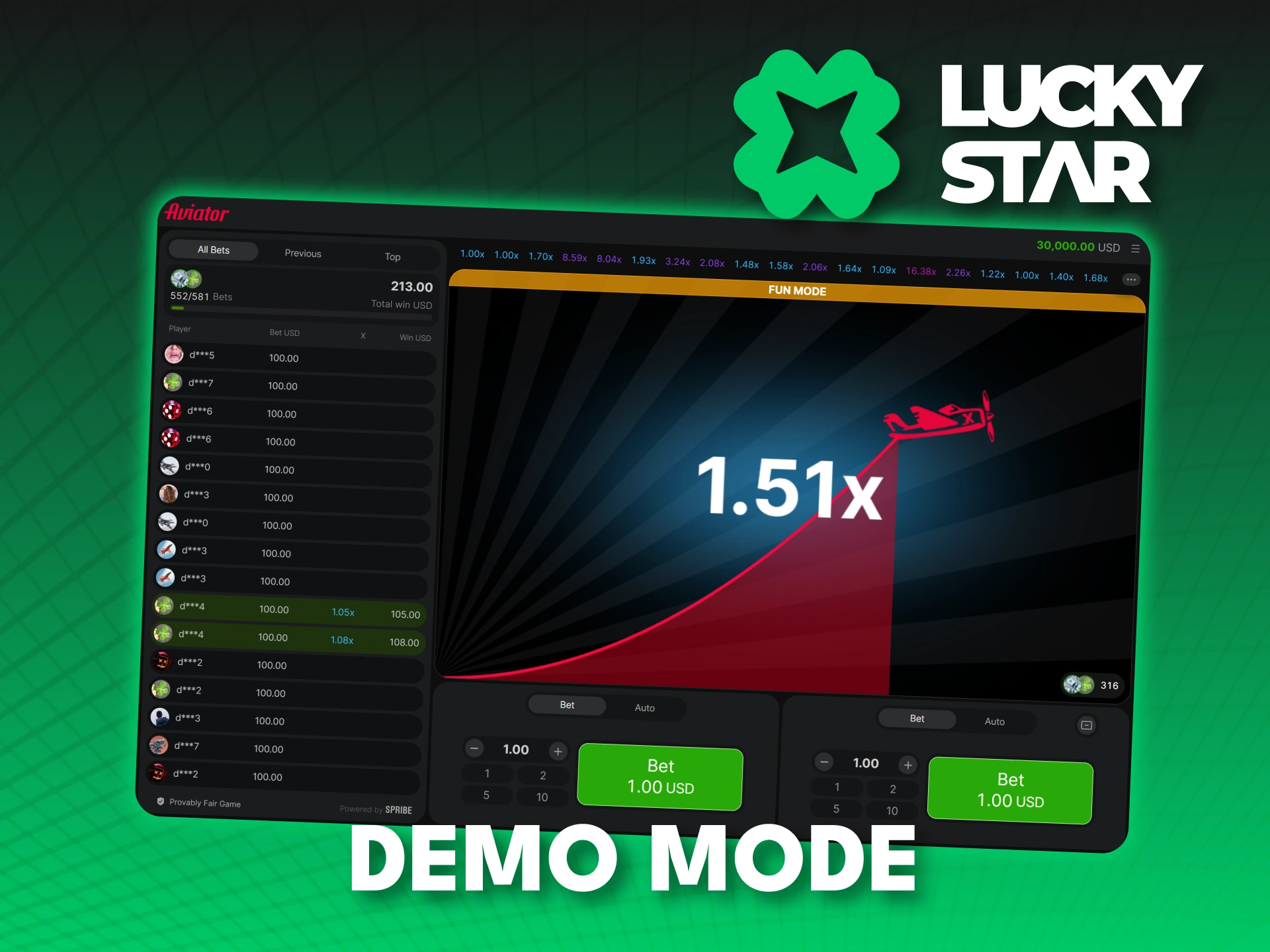 Try Aviator in demo mode at Lucky Star before playing for real.