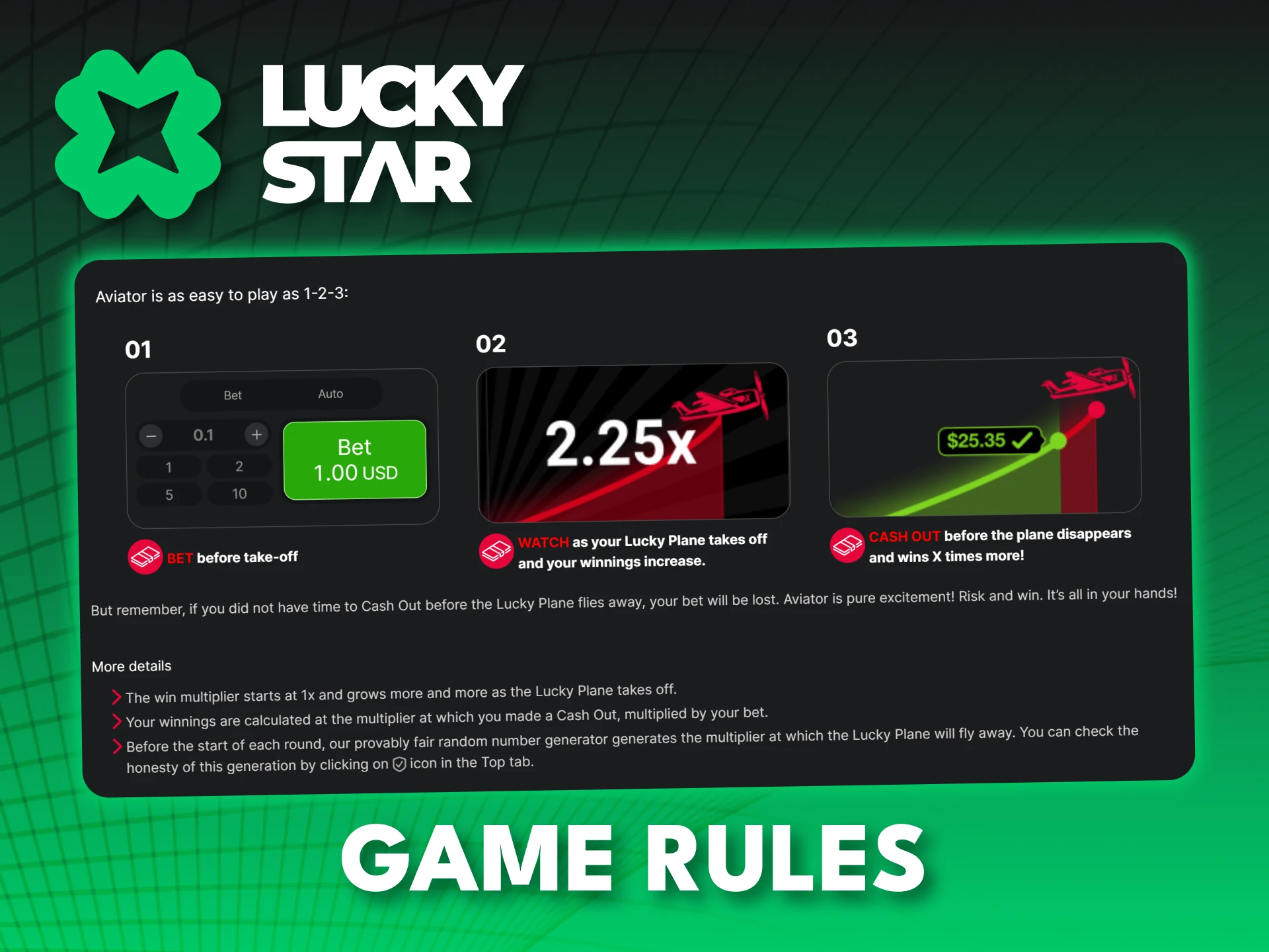 Master the Aviator rules and dominate the game at Lucky Star.
