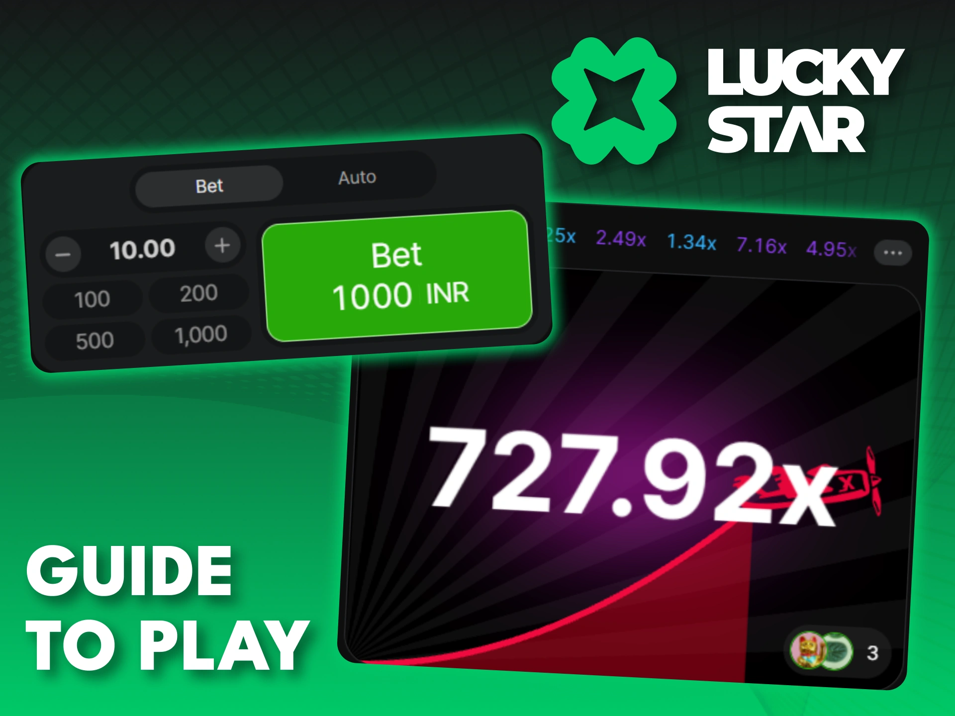 Place your bet in the Aviator game interface to start a new round on Lucky Star.