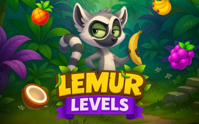 Climb through levels for rewards in the Lemur Levels game at Lucky Star.