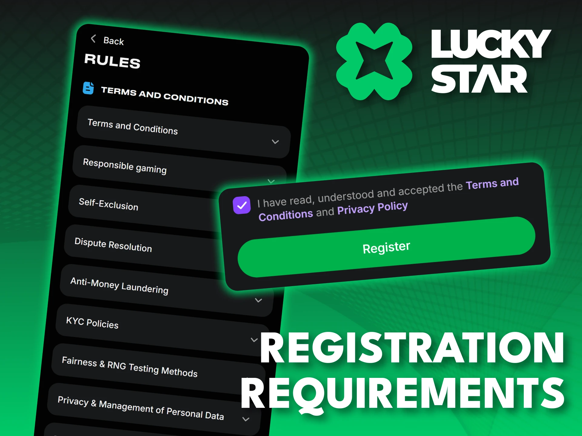 Meet the requirements and join Lucky Star casino now.