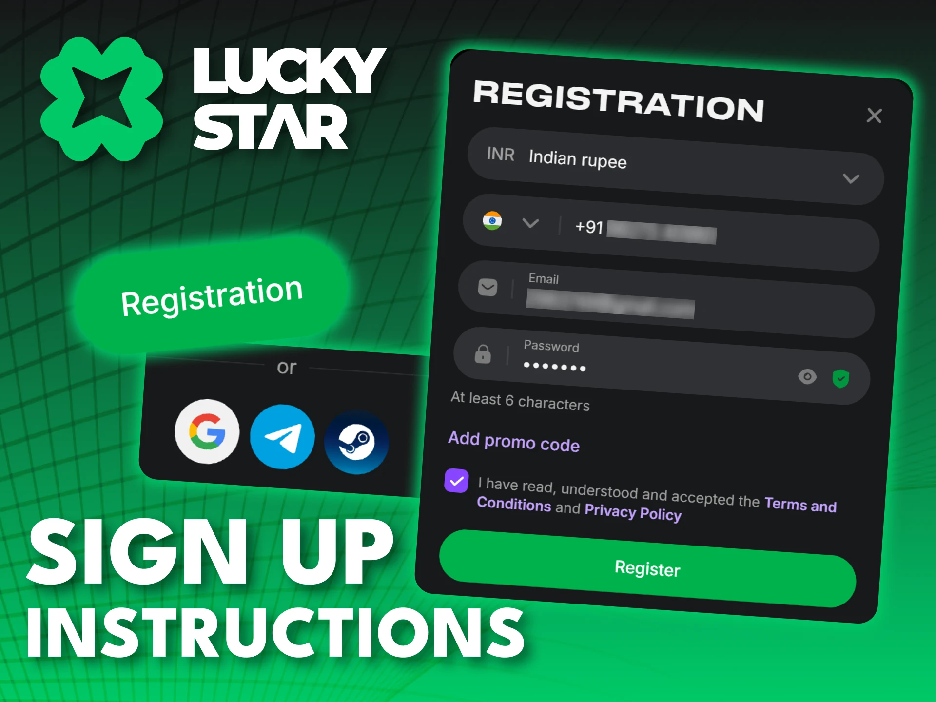 Follow these simple steps to join Lucky Star today.