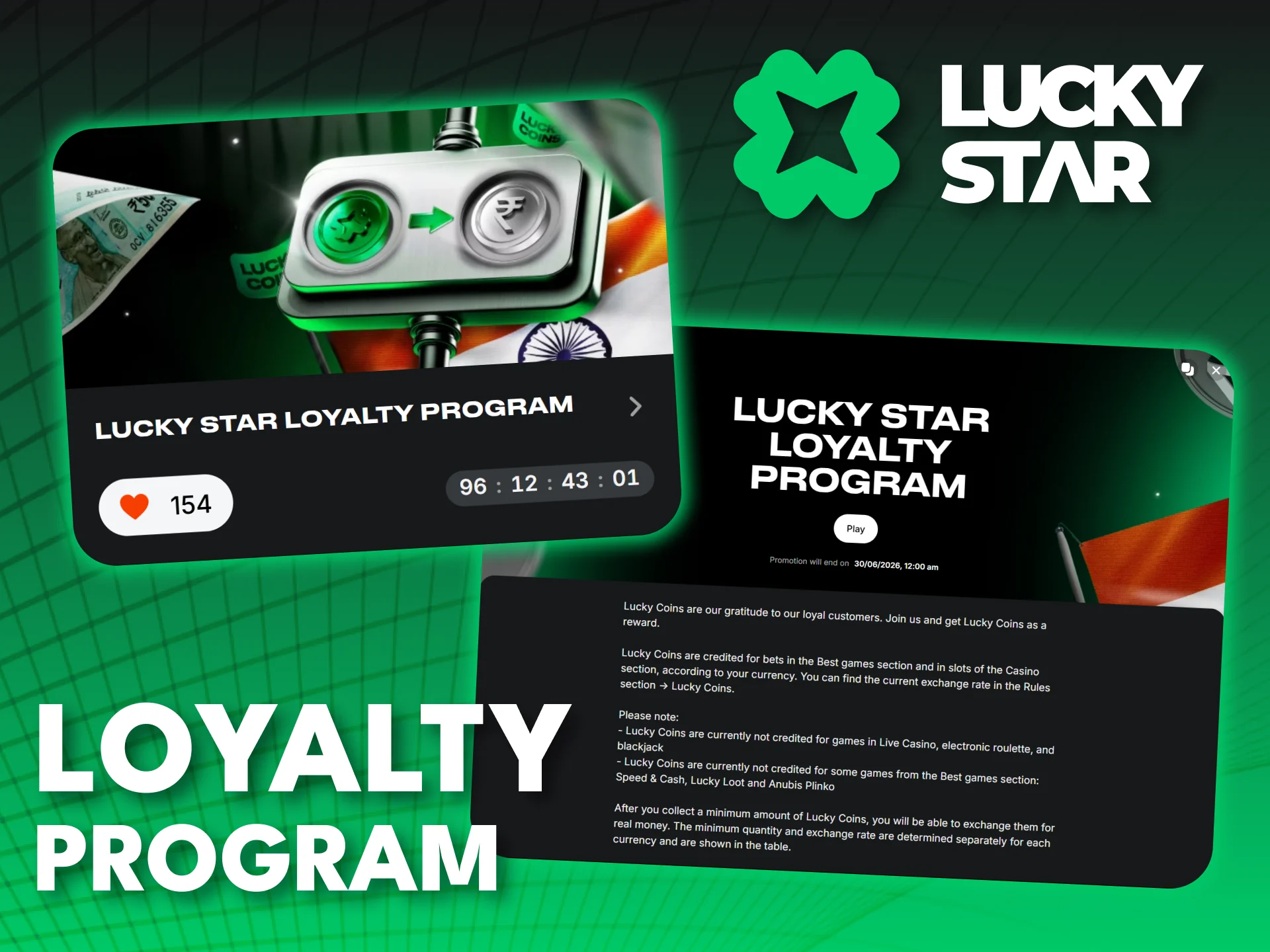 Join the Lucky Star loyalty program and earn premium rewards.