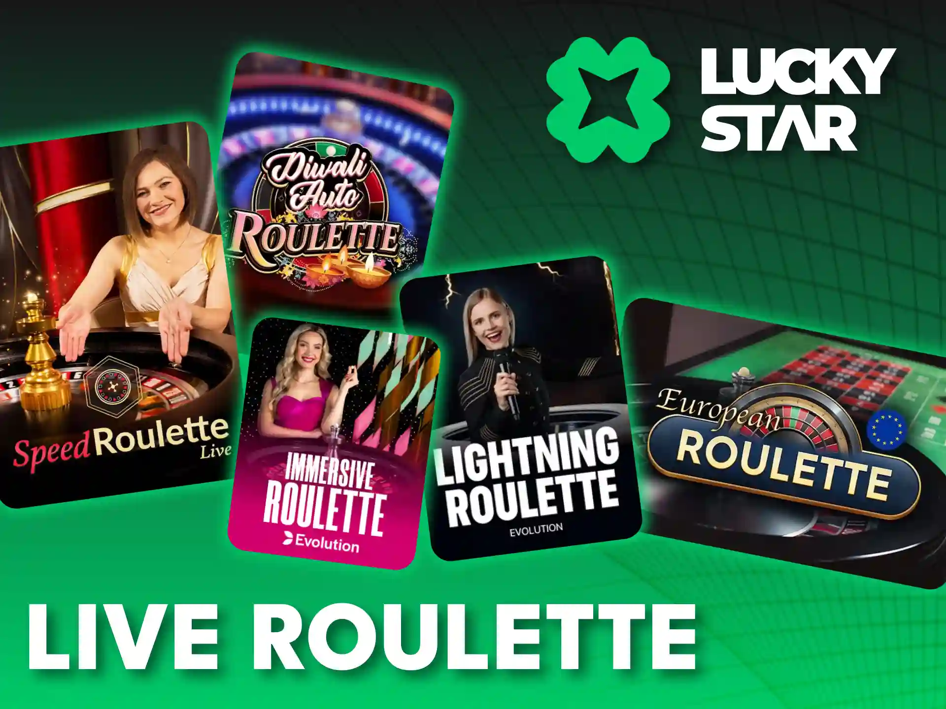 Spin live roulette wheels with real dealers at official Lucky Star.