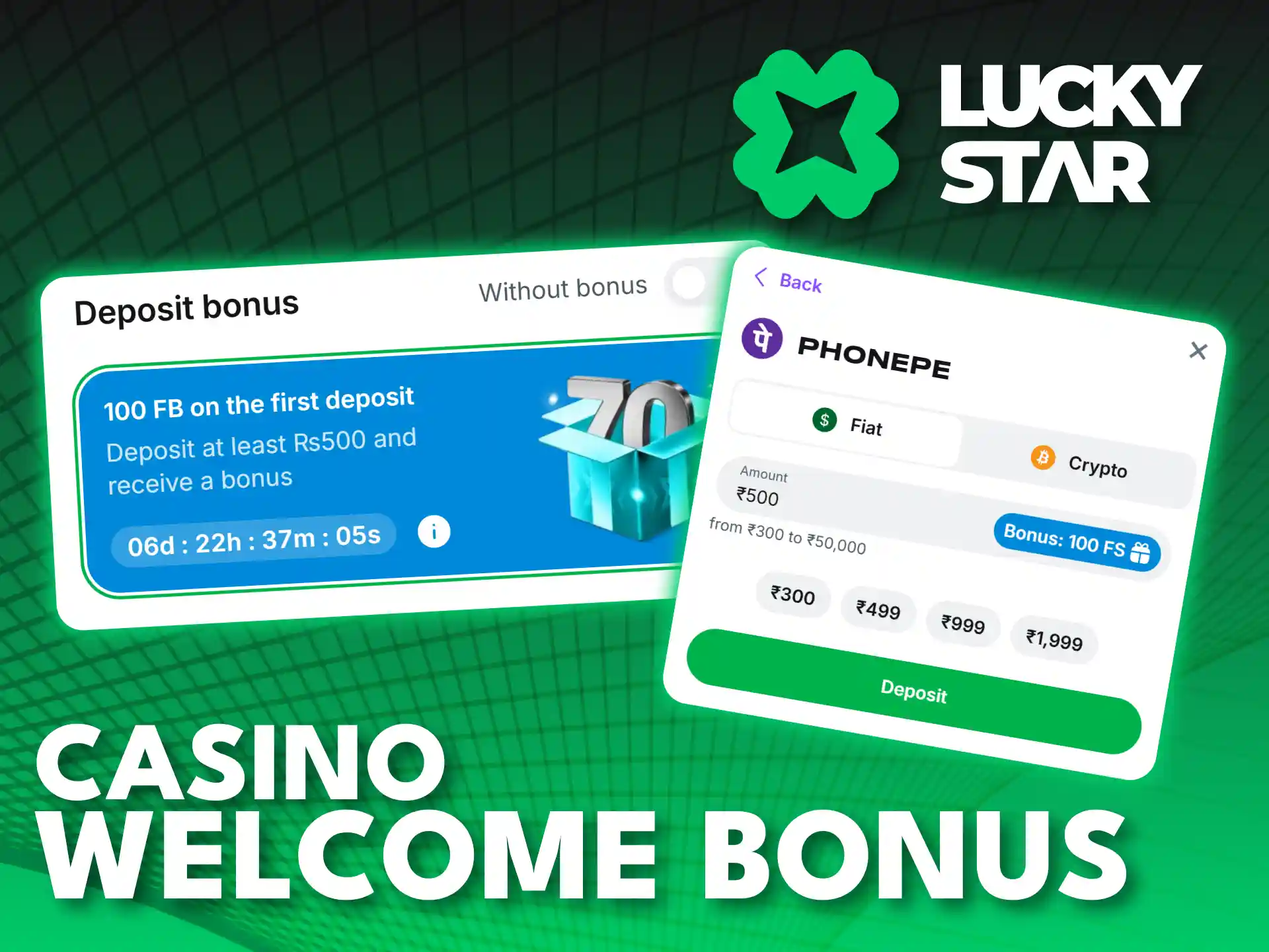 Claim your massive casino welcome package from official Lucky Star.