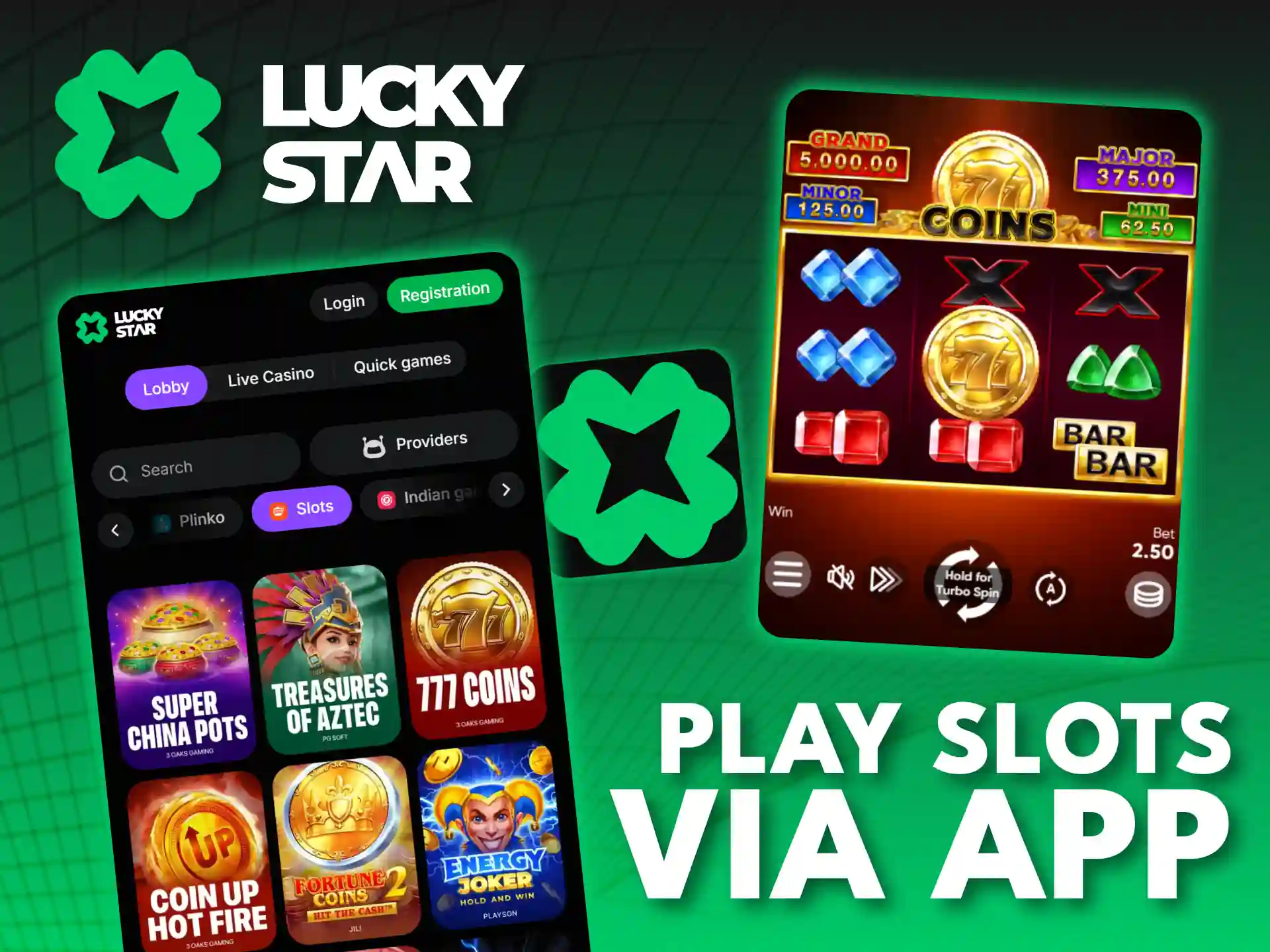 Download the official Lucky Star Android app to spin mobile slots.
