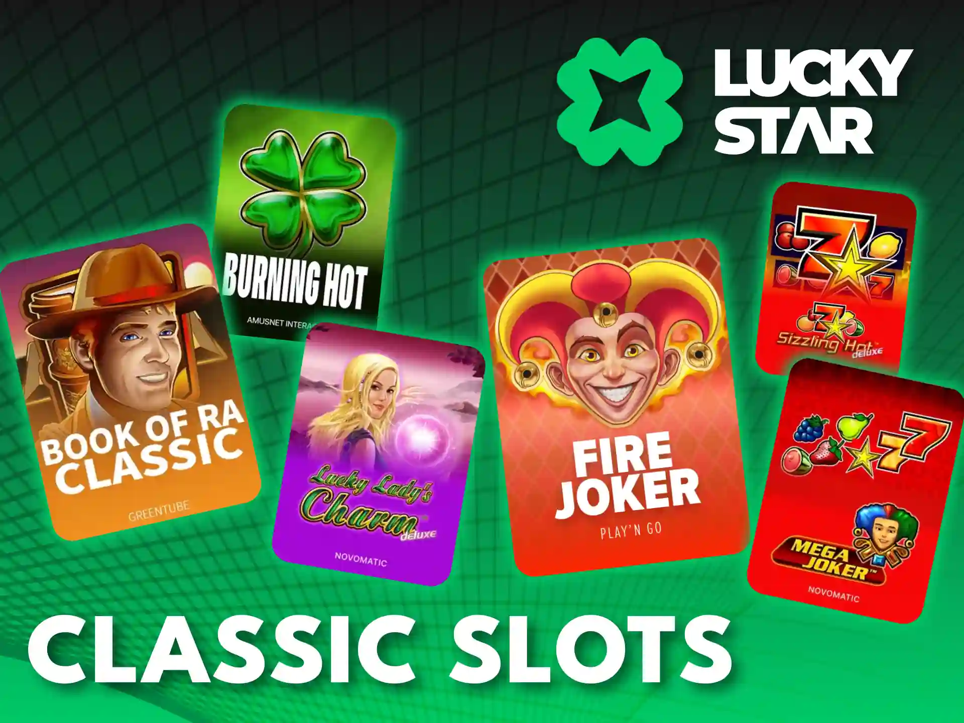 Enjoy traditional three reel classic slots on official Lucky Star portal.