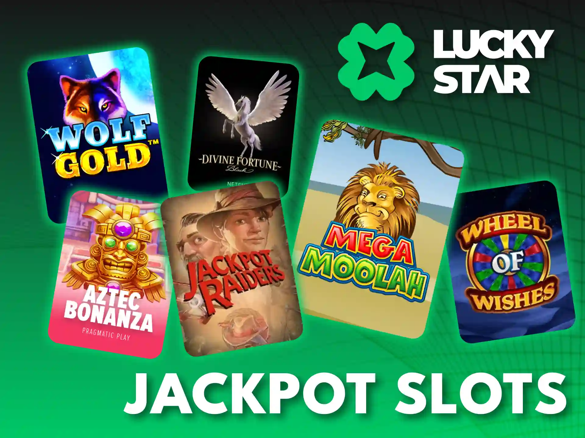 Spin massive progressive jackpot slot games on official Lucky Star.
